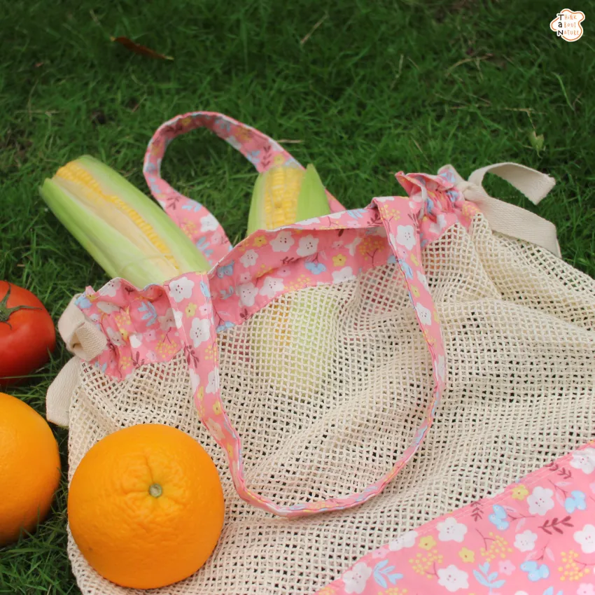 Pink Floral Pattern Shopping Bag, Cute Small Flower Pattern, Breathable Mesh Fabric Material, Easy to Clean, Environmentally Friendly Pink Floral Pattern Shopping Bag, Cute Small Flower Pattern, Breathable Mesh Fabric Material, Easy to Clean, Environmentally Friendly