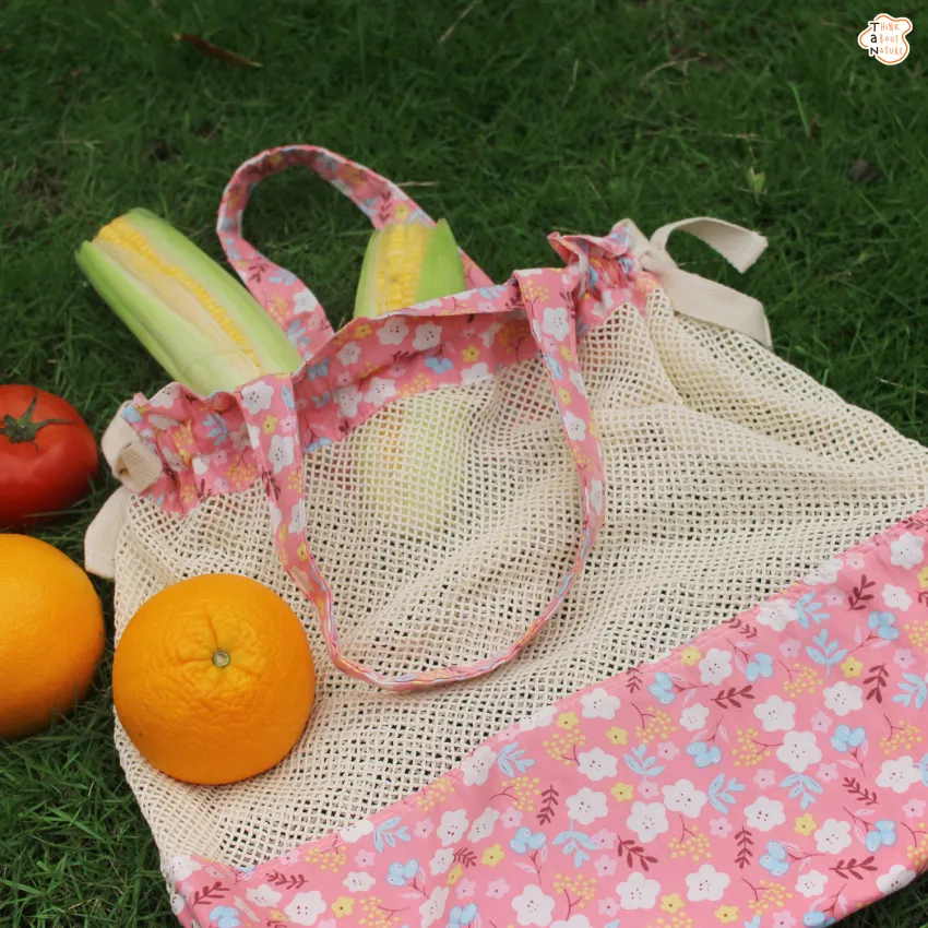 Pink Floral Pattern Shopping Bag, Cute Small Flower Pattern, Breathable Mesh Fabric Material, Easy to Clean, Environmentally Friendly Pink Floral Pattern Shopping Bag, Cute Small Flower Pattern, Breathable Mesh Fabric Material, Easy to Clean, Environmentally Friendly