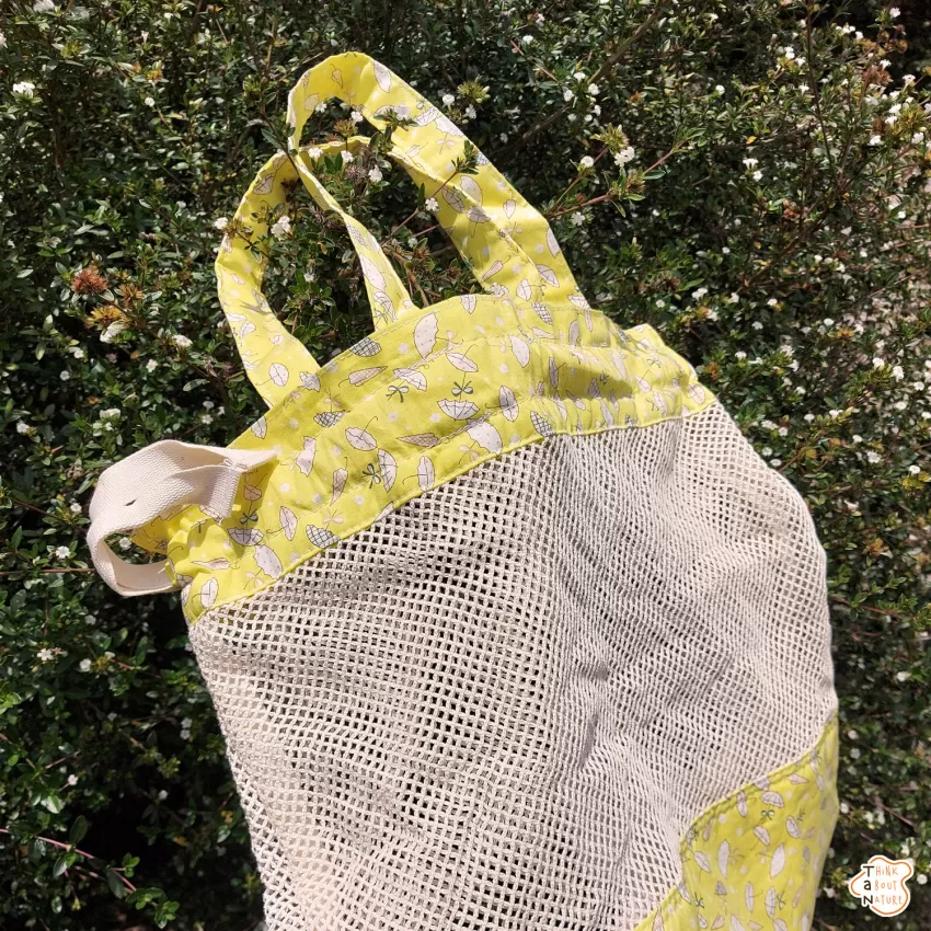 Yellow Umbrella Pattern Shopping Bag, Striking Design, Reusable, Durable Material, Strong Drawstring, Alternative to Plastic Bags