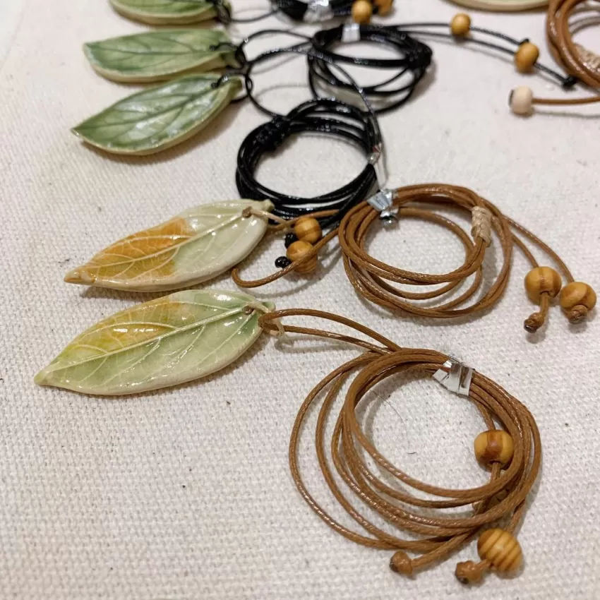 Long Leaf Ceramic Necklace Long Leaf Ceramic Necklace