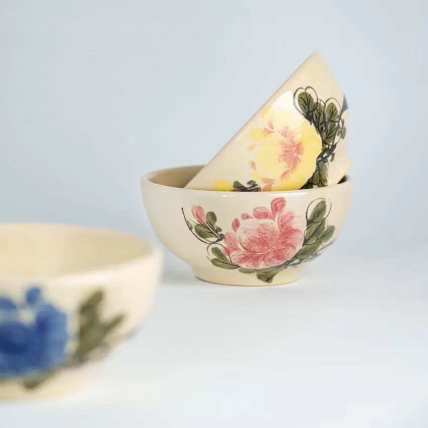 Cobalt Peony "Hoài" Ceramic Bowl, Vietnamese Ceramics, Household Items, Ceramic Bowl, Ceramic, Kitchenware, Handmade, Non-toxic, Decorations, Gift Ideas