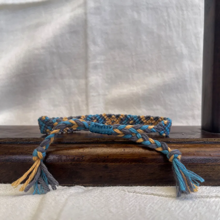 Dark Blue And Orange Handmade Bracelet Dark Blue And Orange Handmade Bracelet
