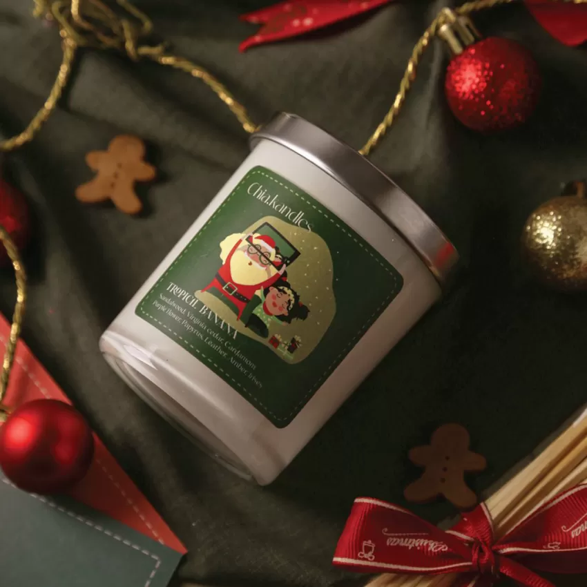 Christmas Candle in Glass Jar by Chia.Kandles, 175g, Soy Wax Christmas Candle in Glass Jar by Chia.Kandles, 175g, Soy Wax