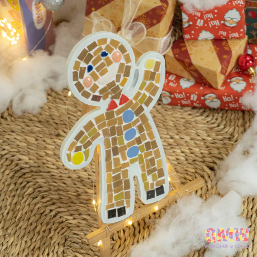 Gingerbread Diy Mosaic Kit For Kids, Unique Toy, Handcrafted Kit, Develops Thinking Skills, Gift For Children