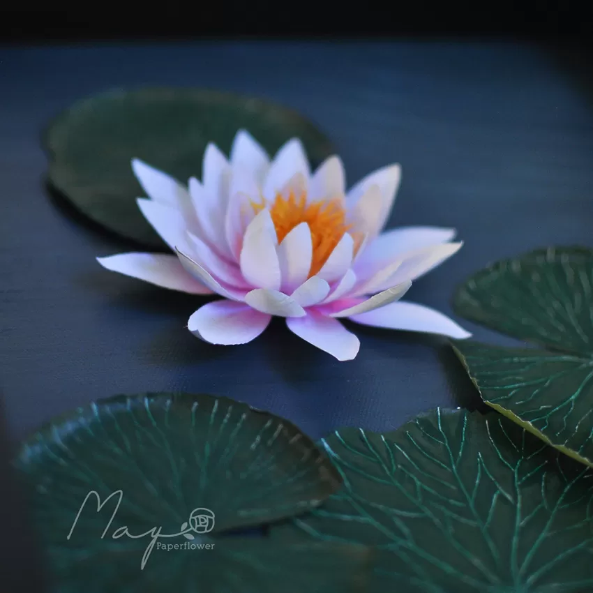 Paper Flower Painting, “Khe Cham” MAYPAPERFLOWER Wooden Frame of 30 x 40cm, Corporate Gift