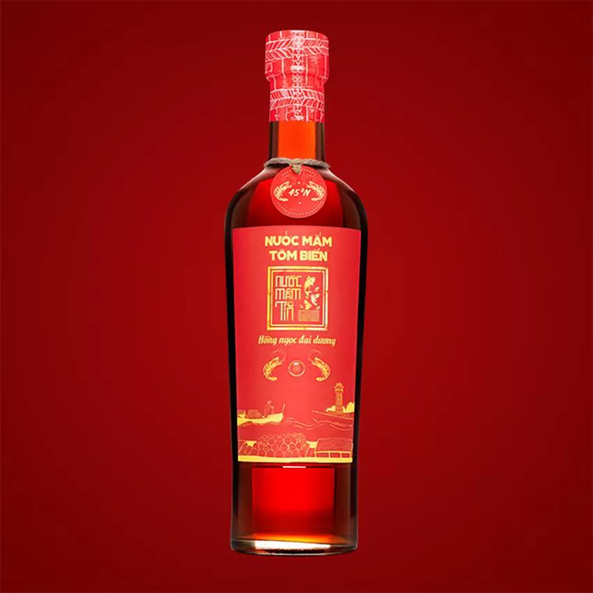 [Free 1 Pouring Pot] Set of 2 45N Tin First Press Shrimp Sauce, Ocean Ruby Glass Bottles