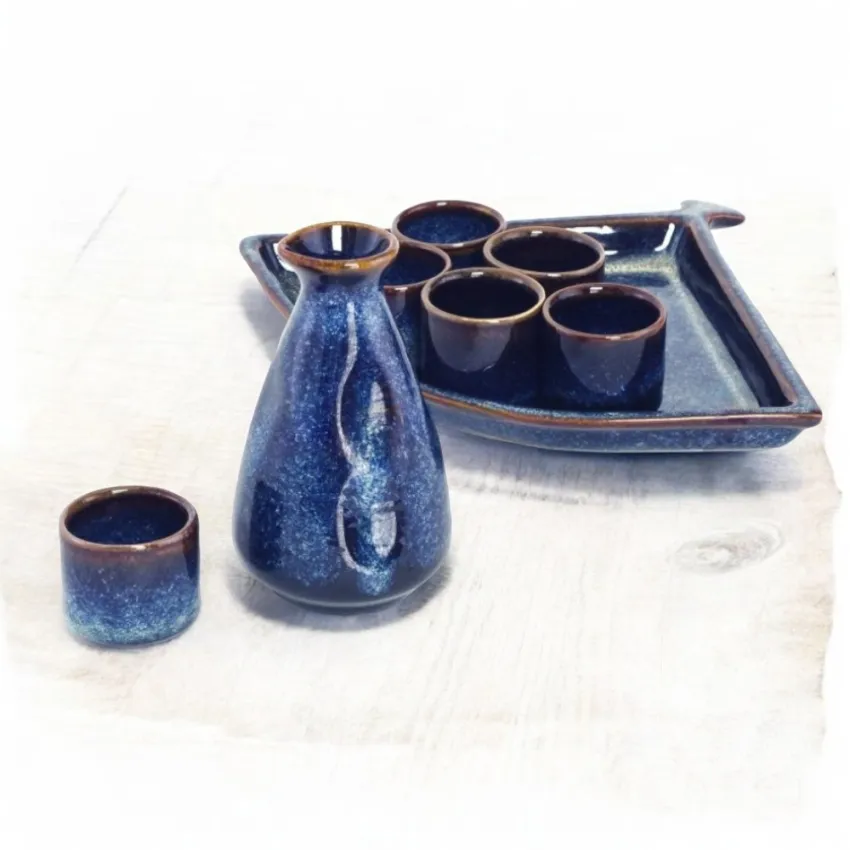 Fire-Glazed Ceramic Sake Set, A Treasured Gift For Sake Connoisseurs, Impress Your Guests, Handcrafted Vietnamese Ceramic Gift