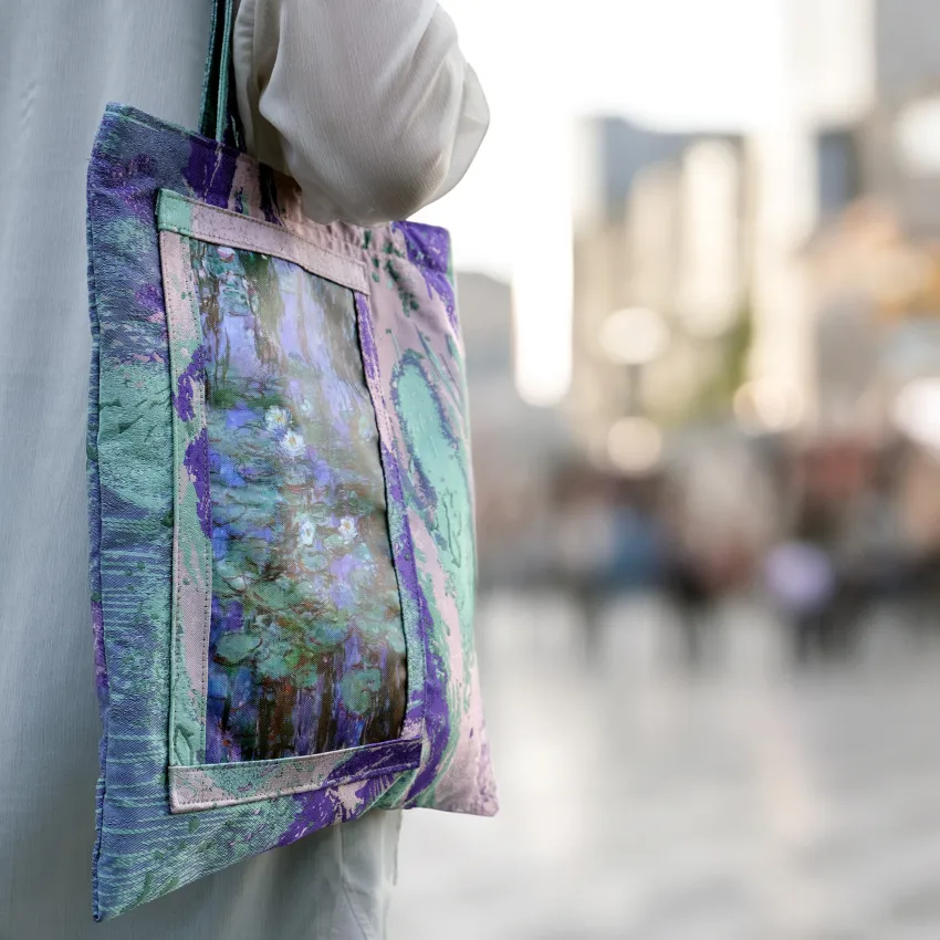 Túi Tote Họa Tiết Hoa Súng, Thiết Kế lấy Cảm Hứng Từ Tranh Water Lilies Của Monet, Túi Tote Độc Đáo, Quà Tặng Thời Trang, Quà Tặng Độc Đáo