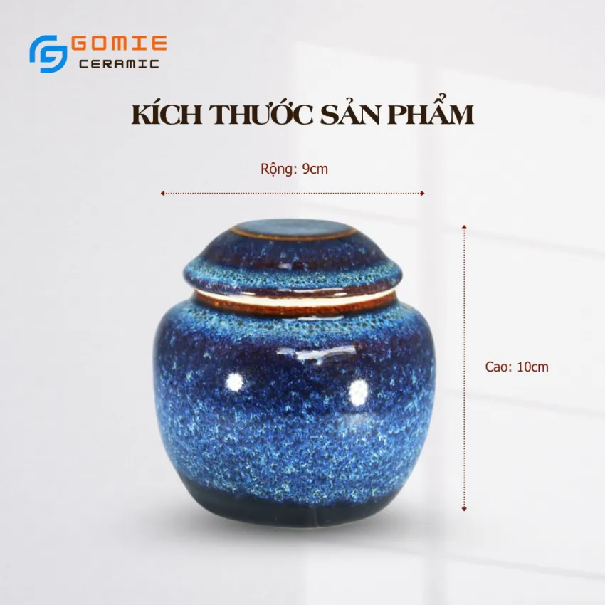 Blue Ocean Fire Glaze Ceramic Tea Jar, Bat Trang Ceramics, Adds Sophistication To Every Drink, Ceramic Coffee Jar, Premium Ceramic