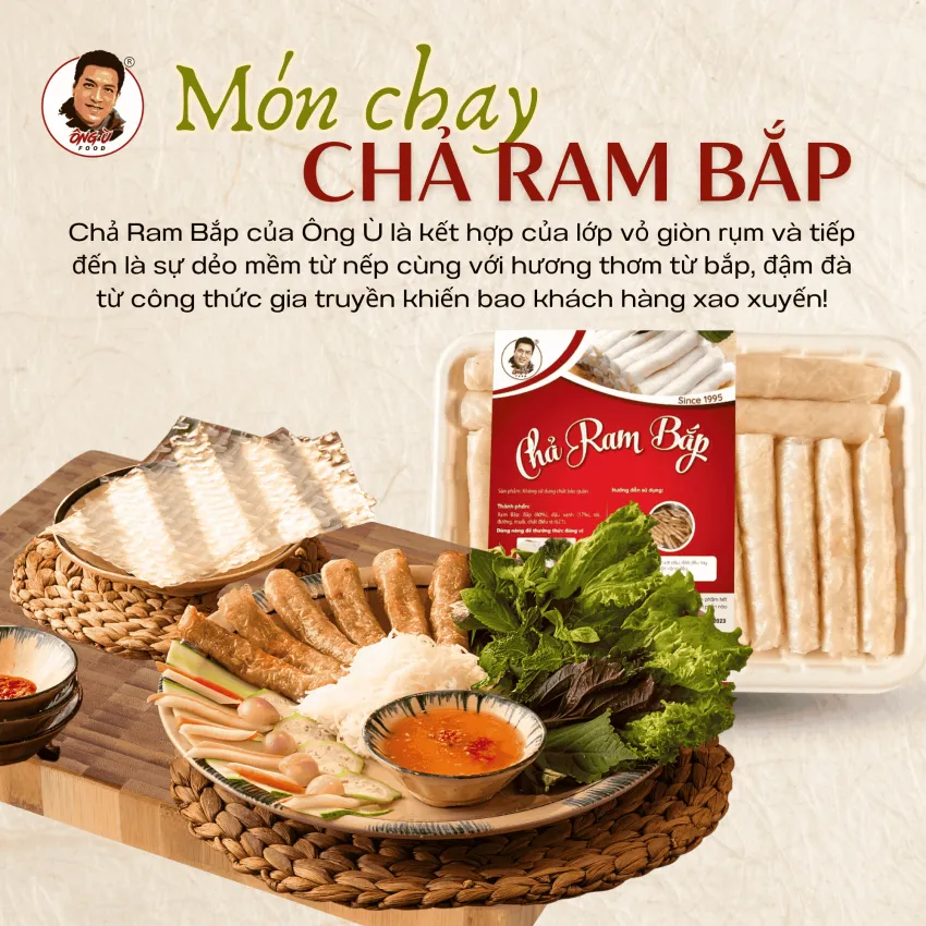 [Ship Nội Thành HCM] Chả Ram Bắp Ông Ù 250G, Món Ăn Dân Dã Đặc Sắc, Chay Mặn Đều Dùng Được, Chả Giò Chay, Ram Chiên Giòn, Món Chay, Ẩm Thực Việt Nam