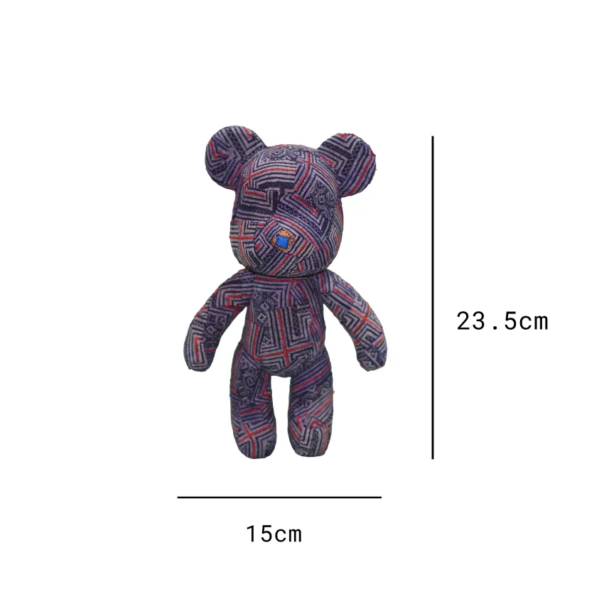 Brocade Bearbrick, Modern Toys With A Cultural Twist, Recycled From H'Mong Costumes, Handmade Decoration, Vietnamese Gift, Unique Birthday Gift