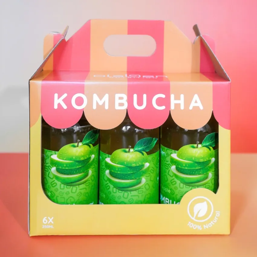 [HCMC Only] Green Apple Kombucha, Refreshingly Tart Flavor, Naturally Fermented Tea, Good for Digestive System, Healthy Drinks, Natural Ingredients, Health Gift