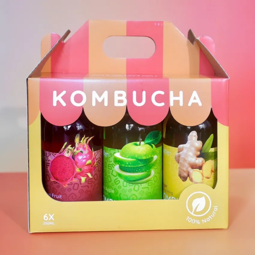 [HCMC Only] Set Of 6 Olaben Kombucha Bottles, The Universe Of Flavors Fermented Tea, Good For Digestive System, Natural Ingredients, Health Gift
