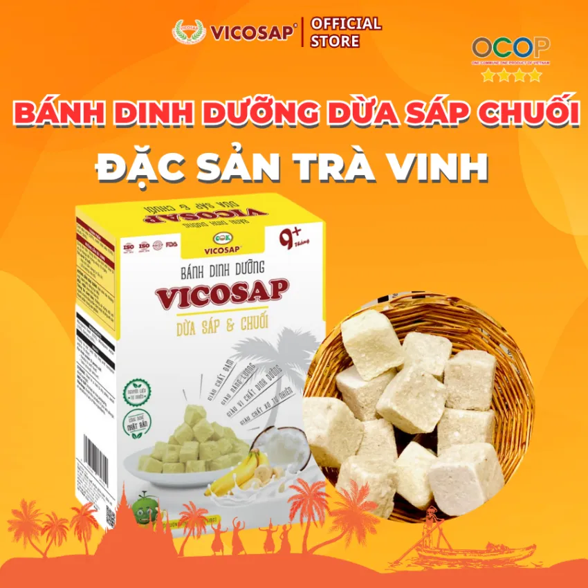 Bánh Dinh Dưỡng Dừa Sáp, Hương Vị Kết Hợp Độc Đáo, Đặc Sản Trà Vinh Độc Đáo, Món Ăn Vặt Lành Mạnh Bổ Sung Năng Lượng, Dùng Được Cho Trẻ Em Bánh Dinh Dưỡng Dừa Sáp, Hương Vị Kết Hợp Độc Đáo, Đặc Sản Trà Vinh Độc Đáo, Món Ăn Vặt Lành Mạnh Bổ Sung Năng Lượng, Dùng Được Cho Trẻ Em