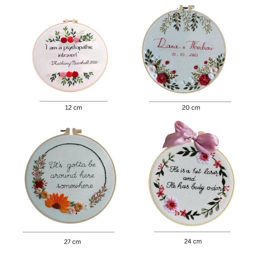 Personalized Flower And Message Embroidery Frame, Bring Joy & Heartfelt Wish, Meticulously Handcrafted Embroidery, Personalized Gift, Thoughtful Gift