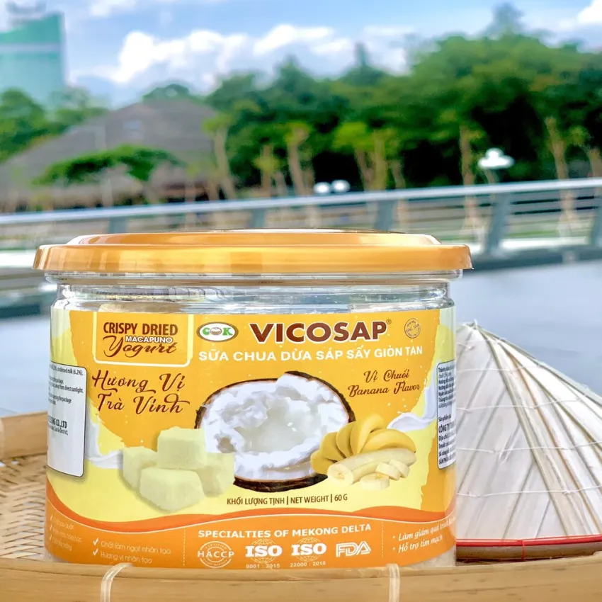 Sữa Chua Dừa Sáp Vị Trái Cây, Lọ 60g, Hương Vị Đặc Sản Ngon Lành, Sữa Chua Sấy Khô Cao Cấp, Sữa Chua Khô, Sản Phẩm Từ Dừa Sáp, Đặc Sản Trà Vinh