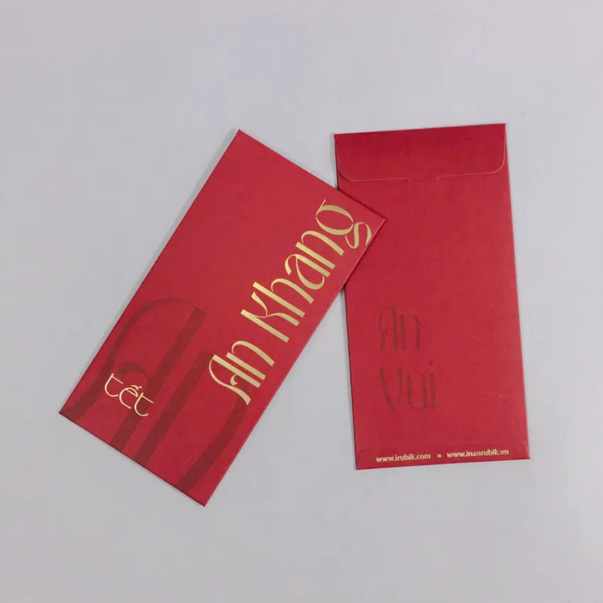 "An Rubik", Set Of 4 Red Envelopes, A Unique Way To Send Best Wishes, Luxury Envelope, Impressive Design With Embossed Patterns, Vietnamese Tet gift "An Rubik", Set Of 4 Red Envelopes, A Unique Way To Send Best Wishes, Luxury Envelope, Impressive Design With Embossed Patterns, Vietnamese Tet gift