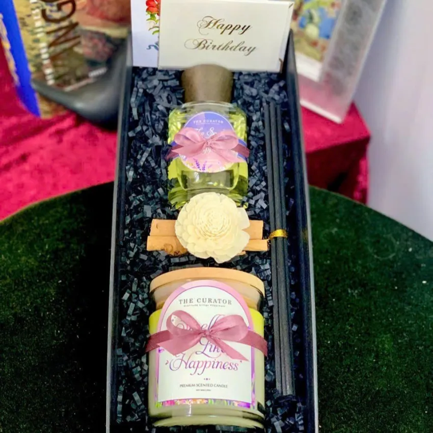 "Smell Like Happiness - Charming Grace" Gift Set, Nature's Love Song, Gift Box With Scented Candle & Essential Oil, Gift For Her, Women's Day Gift