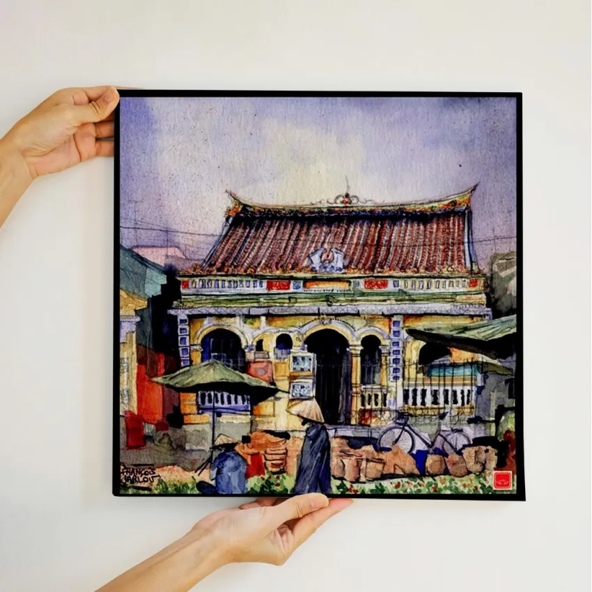 Vietnamese Lacquer Painting, 30x30cm, Captures Vietnam Beauty, Vietnamese Themed Paintings, Artistic Decorative Paintings, Vietnamese Souvenirs Vietnamese Lacquer Painting, 30x30cm, Captures Vietnam Beauty, Vietnamese Themed Paintings, Artistic Decorative Paintings, Vietnamese Souvenirs