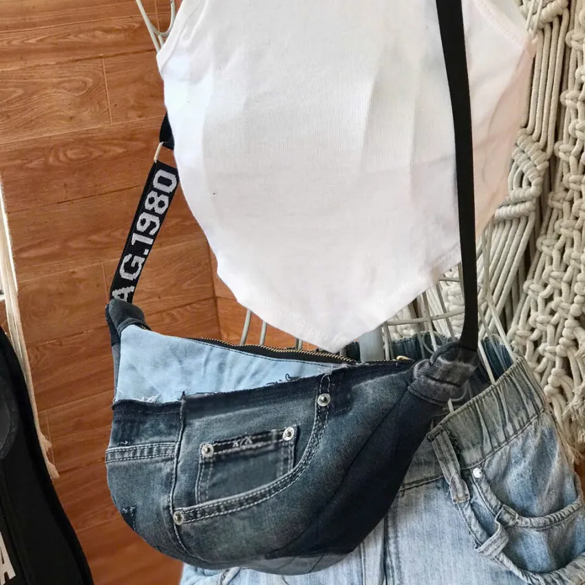 Contrast Crossbody Bag From Old Jeans, Uniqueness & Eco-Friendliness Take the Throne, Jeans Crossbody Bag, Upcycled Accessory, Unique Birthday Gift Contrast Crossbody Bag From Old Jeans, Uniqueness & Eco-Friendliness Take the Throne, Jeans Crossbody Bag, Upcycled Accessory, Unique Birthday Gift