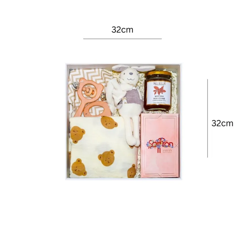 "Happy New Mom" Gift Box,  Overflowing With Love For Mom & Baby, Elegant Gift Set For New Mom, Gift Set For New Born, Premium & Safe Gifts For Baby