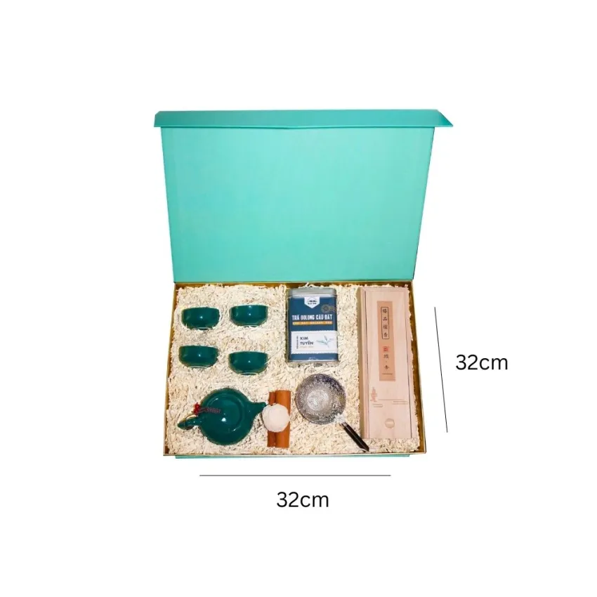 "Truong An" Gift Box, Relax With Fine Tea & Premium Agarwood Aroma, Tea Ceremony Gift Set, Premium Agarwood, Luxurious Gift Box For Boss, Premium Gift