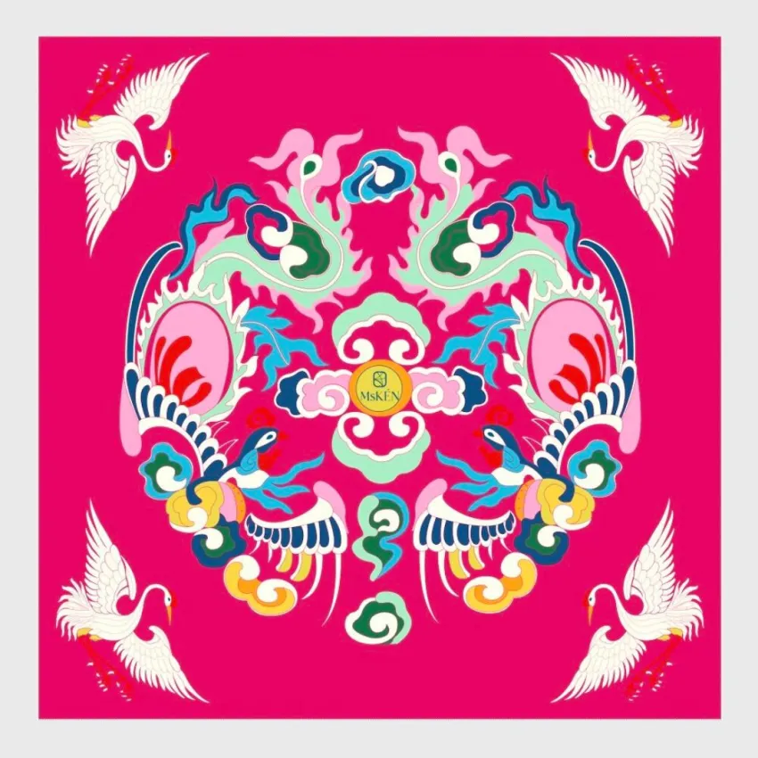 Loan, Khăn Lụa Tơ Tằm Vuông 90cm Cuốn Viền Thủ Công - MsKEN