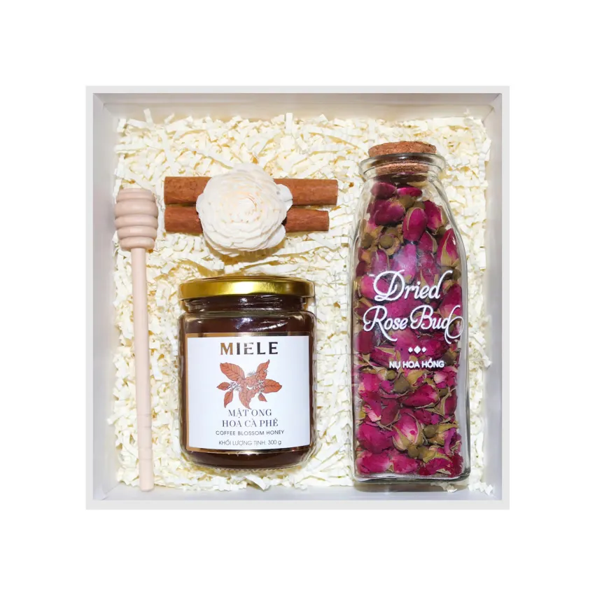 "Sweet Rose" Gift Box,Love's Endless Wellspring, Gift Set For Her With Rose Tea & Honey, Health Gift, Birthday Gift For Her, Vietnamese Specialty "Sweet Rose" Gift Box,Love's Endless Wellspring, Gift Set For Her With Rose Tea & Honey, Health Gift, Birthday Gift For Her, Vietnamese Specialty
