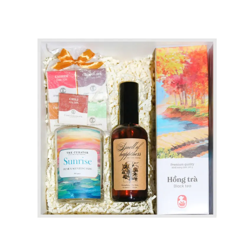 Hộp Quà "Pretty Box", Rung Động Với Yêu Thương Tràn Ngập, Set Quà Cho Nữ Với Hồng Trà Cùng Socola Kèm Nến Thơm & Tinh Dầu, Quà Sinh Nhật Cho Nữ Hộp Quà "Pretty Box", Rung Động Với Yêu Thương Tràn Ngập, Set Quà Cho Nữ Với Hồng Trà Cùng Socola Kèm Nến Thơm & Tinh Dầu, Quà Sinh Nhật Cho Nữ