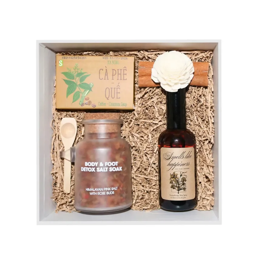 "Relaxing" Gift Box, Soothing Tranquil Moments, Premium Gift Set with Pink Salt Plus Fragrance Spray & Soap, Natural Ingredients, Luxury Gift "Relaxing" Gift Box, Soothing Tranquil Moments, Premium Gift Set with Pink Salt Plus Fragrance Spray & Soap, Natural Ingredients, Luxury Gift