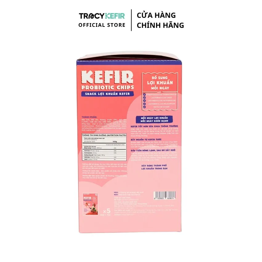 Hộp 5 Gói Snack Lợi Khuẩn Kefir Vị Dâu, Vị Ngon Đầy Dưỡng Chất, Ăn Vặt Lành Mạnh, Thực Phẩm Tốt Cho Cơ Thể, Quà Tặng Sức Khỏe Cho Cả Nhà, Quà Cho Bé Hộp 5 Gói Snack Lợi Khuẩn Kefir Vị Dâu, Vị Ngon Đầy Dưỡng Chất, Ăn Vặt Lành Mạnh, Thực Phẩm Tốt Cho Cơ Thể, Quà Tặng Sức Khỏe Cho Cả Nhà, Quà Cho Bé