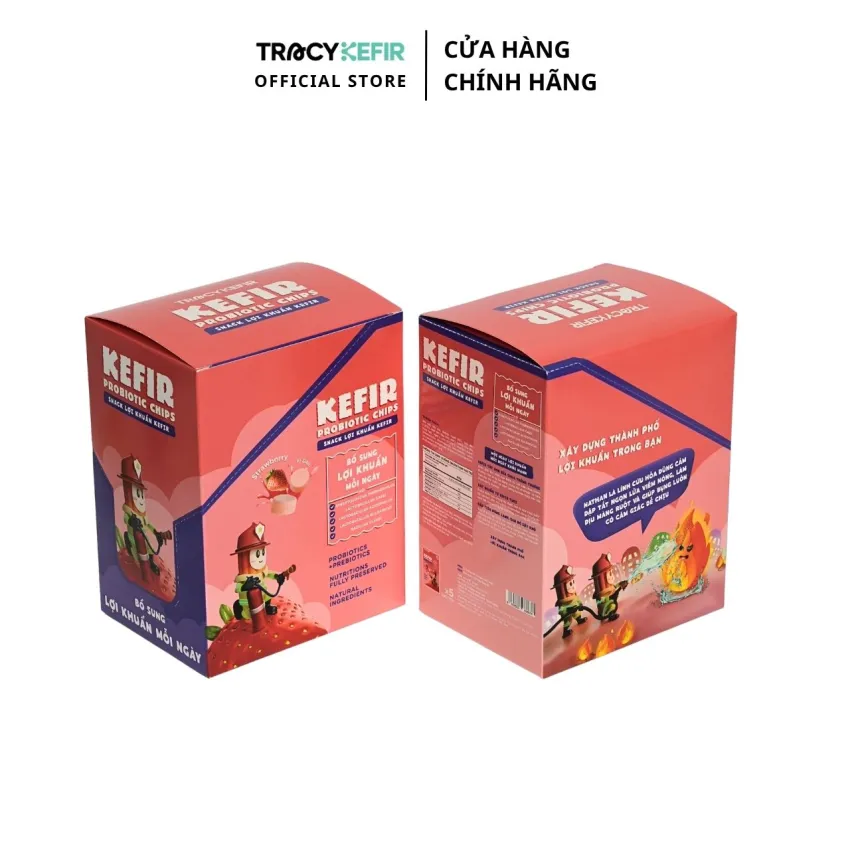 Hộp 5 Gói Snack Lợi Khuẩn Kefir Vị Dâu, Vị Ngon Đầy Dưỡng Chất, Ăn Vặt Lành Mạnh, Thực Phẩm Tốt Cho Cơ Thể, Quà Tặng Sức Khỏe Cho Cả Nhà, Quà Cho Bé Hộp 5 Gói Snack Lợi Khuẩn Kefir Vị Dâu, Vị Ngon Đầy Dưỡng Chất, Ăn Vặt Lành Mạnh, Thực Phẩm Tốt Cho Cơ Thể, Quà Tặng Sức Khỏe Cho Cả Nhà, Quà Cho Bé
