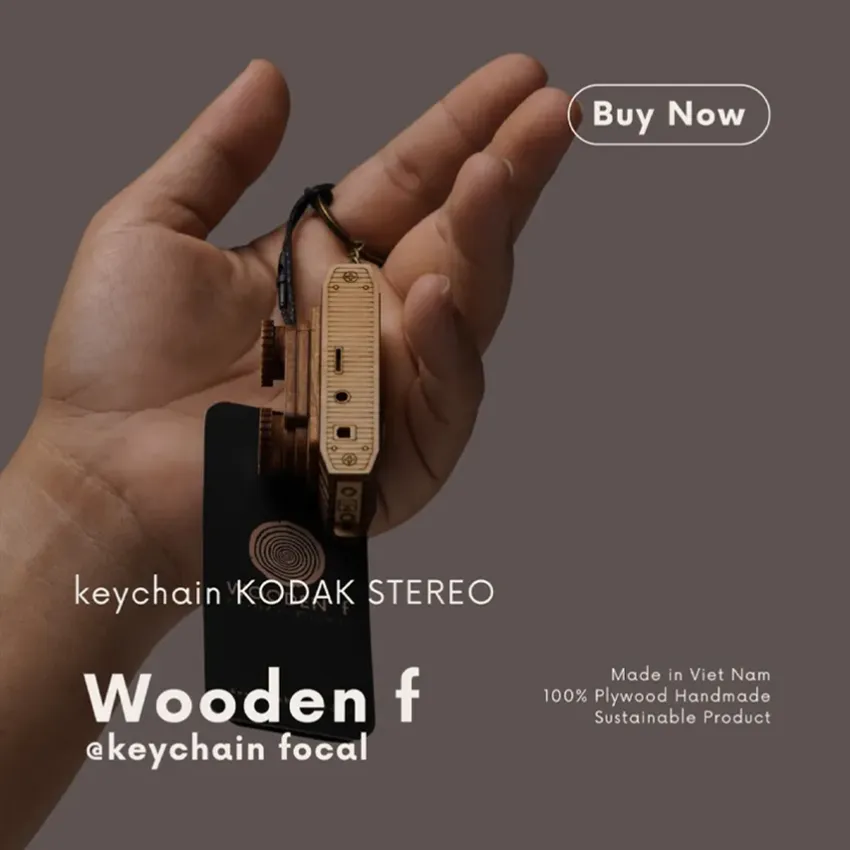 Móc Khóa Gỗ Hình Camera Kodak Stereo, Nét Cổ Điển Độc Quyền, Móc Khóa Gỗ Thật Gọn Nhẹ, Móc Khoá Thủ Công Độc Đáo, Quà Tặng Thủ Công, Quà Lưu Niệm Việt Nam