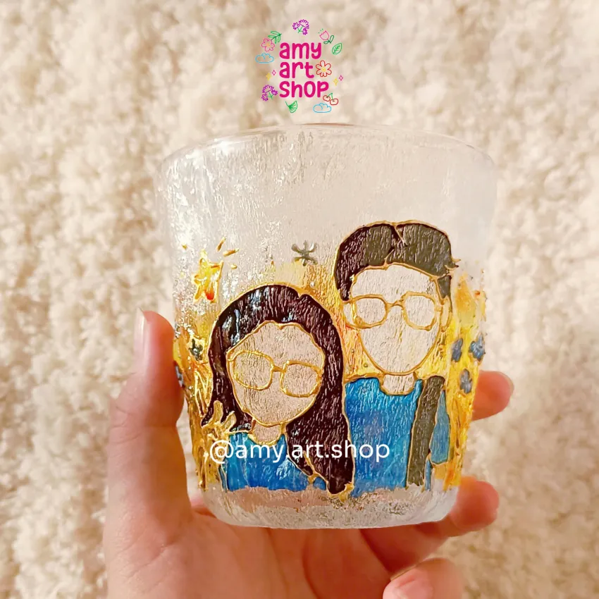 Custom Hand-Painted Portrait Glass Cup, Unfading Impression, Frosted Glass Cup, Personalized Glass, Souvenirs, Birthday Gift, Personalized Gift Custom Hand-Painted Portrait Glass Cup, Unfading Impression, Frosted Glass Cup, Personalized Glass, Souvenirs, Birthday Gift, Personalized Gift