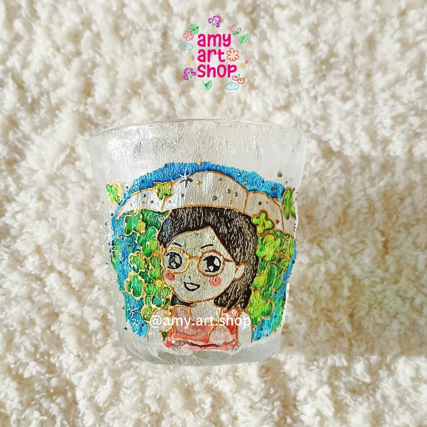 Custom Hand-Painted Portrait Glass Cup, Unfading Impression, Frosted Glass Cup, Personalized Glass, Souvenirs, Birthday Gift, Personalized Gift Custom Hand-Painted Portrait Glass Cup, Unfading Impression, Frosted Glass Cup, Personalized Glass, Souvenirs, Birthday Gift, Personalized Gift