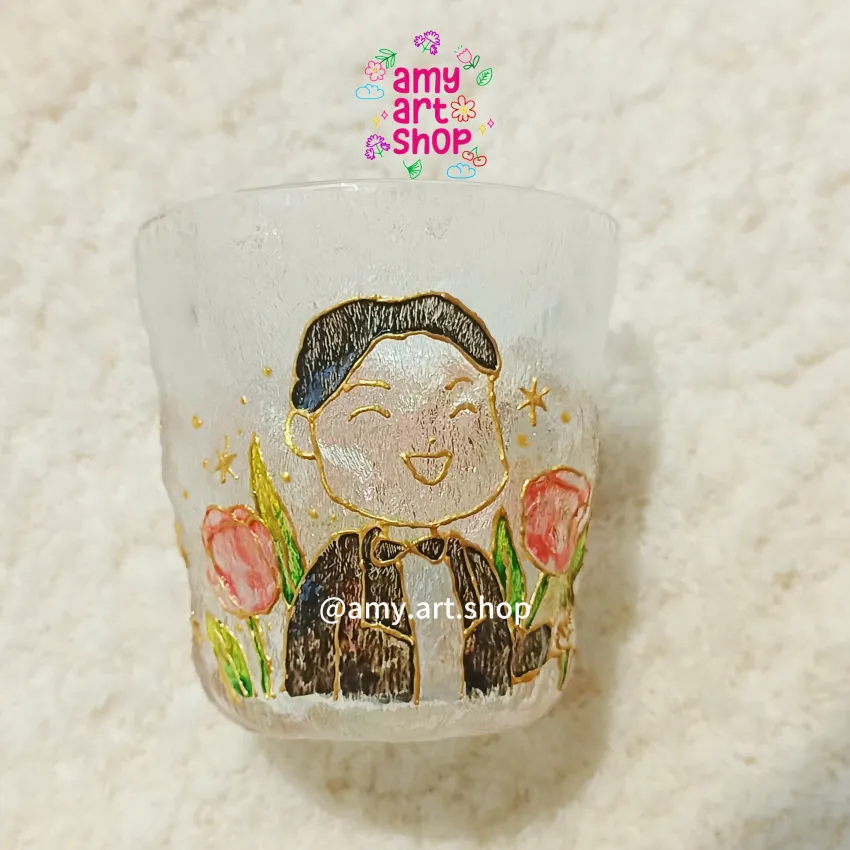 Custom Hand-Painted Portrait Glass Cup, Unfading Impression, Frosted Glass Cup, Personalized Glass, Souvenirs, Birthday Gift, Personalized Gift Custom Hand-Painted Portrait Glass Cup, Unfading Impression, Frosted Glass Cup, Personalized Glass, Souvenirs, Birthday Gift, Personalized Gift