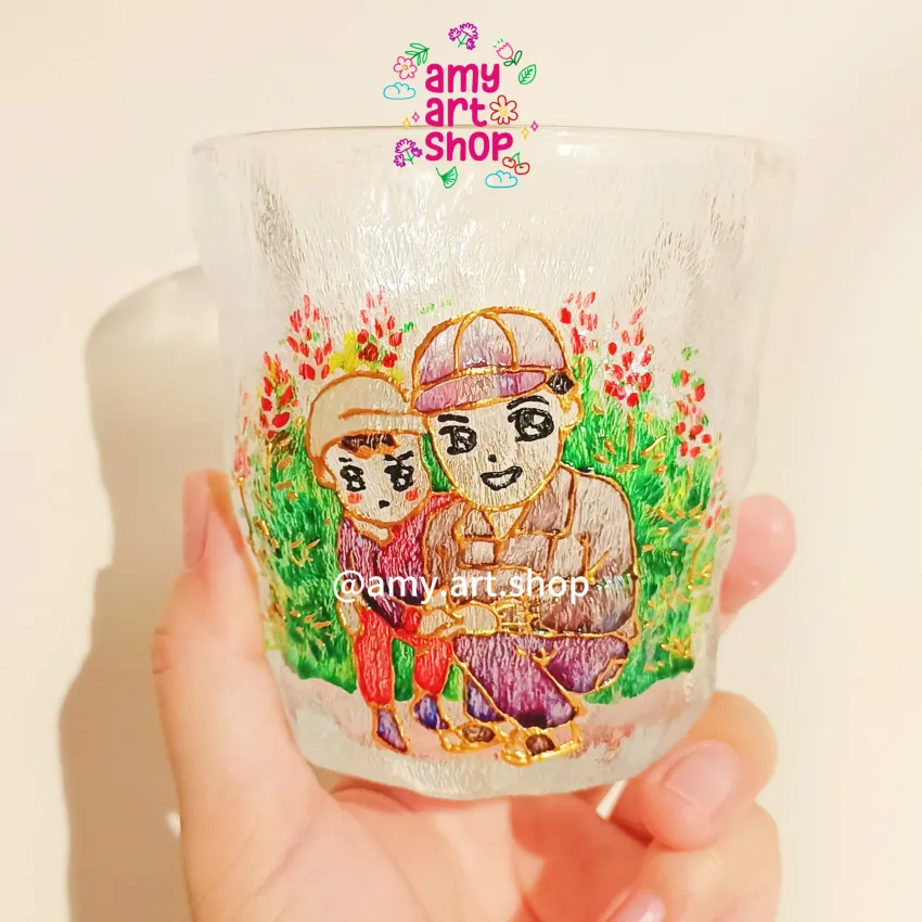 Custom Hand-Painted Portrait Glass Cup, Unfading Impression, Frosted Glass Cup, Personalized Glass, Souvenirs, Birthday Gift, Personalized Gift Custom Hand-Painted Portrait Glass Cup, Unfading Impression, Frosted Glass Cup, Personalized Glass, Souvenirs, Birthday Gift, Personalized Gift