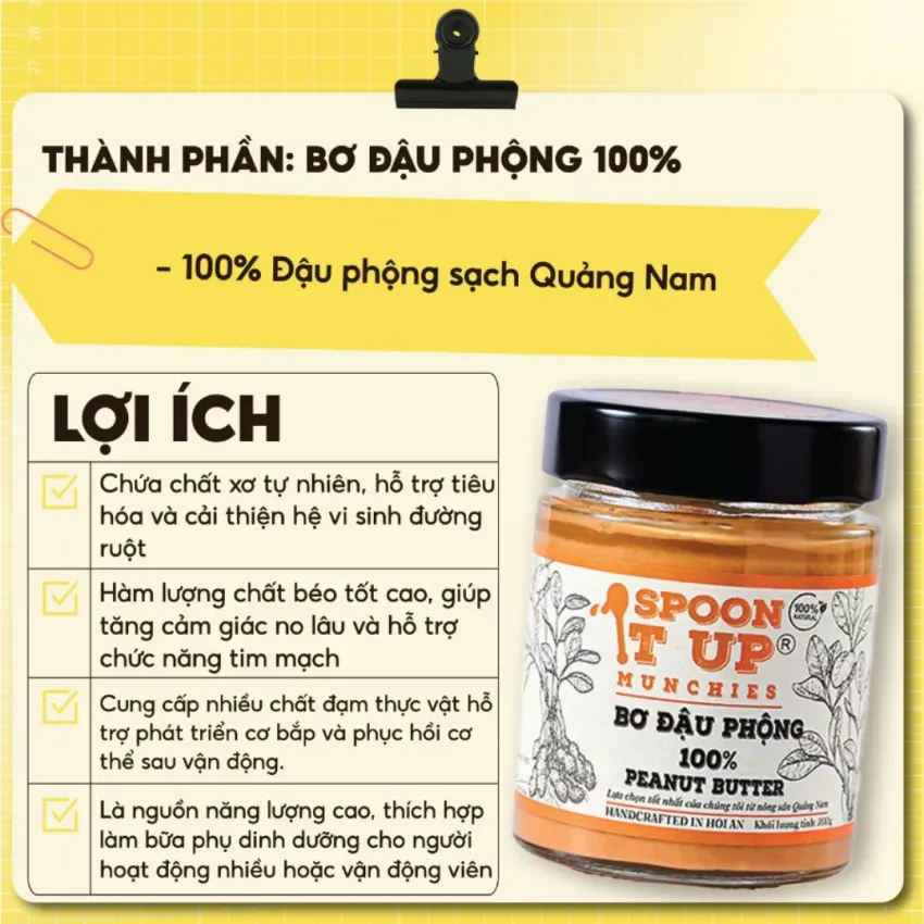 Quang Nam 100% Pure Peanut Butter, Unique Original Flavor, No Sugar, No Oil, Vegan, Health Gift, Healthy Snack, Light Eating, Vietnamese Specialty