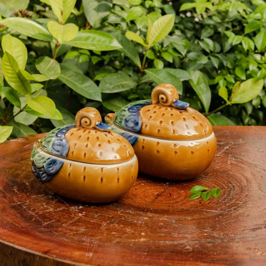 Multiple Color Ceramic Jar In Duck Shape, Handcrafted Ceramic, Ceramic Decor, Unique Design, Storage Container, Kitchen Decoration