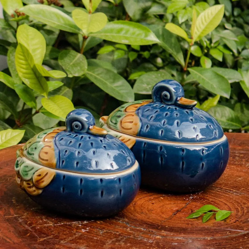 Multiple Color Ceramic Jar In Duck Shape, Handcrafted Ceramic, Ceramic Decor, Unique Design, Storage Container, Kitchen Decoration