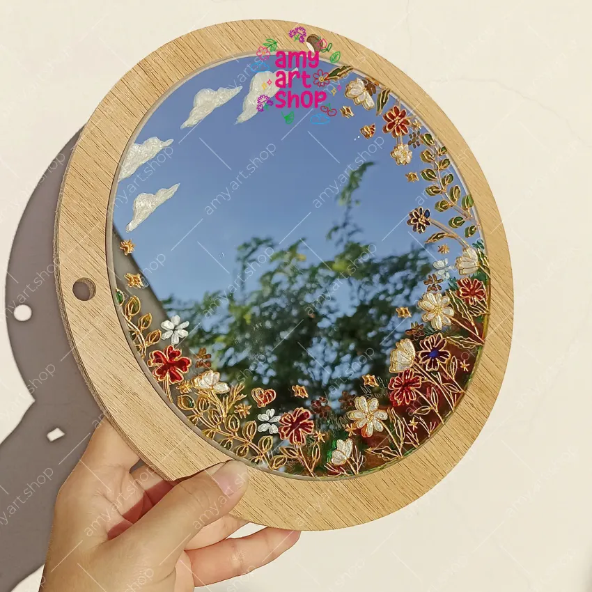 Hand-Painted Art Mirror With Custom Name, Your Own Magic, Art Mirror, Premium Wooden Frame Mirror, Personalized Gift, Vietnamese Souvenirs, Birthday Gift Hand-Painted Art Mirror With Custom Name, Your Own Magic, Art Mirror, Premium Wooden Frame Mirror, Personalized Gift, Vietnamese Souvenirs, Birthday Gift
