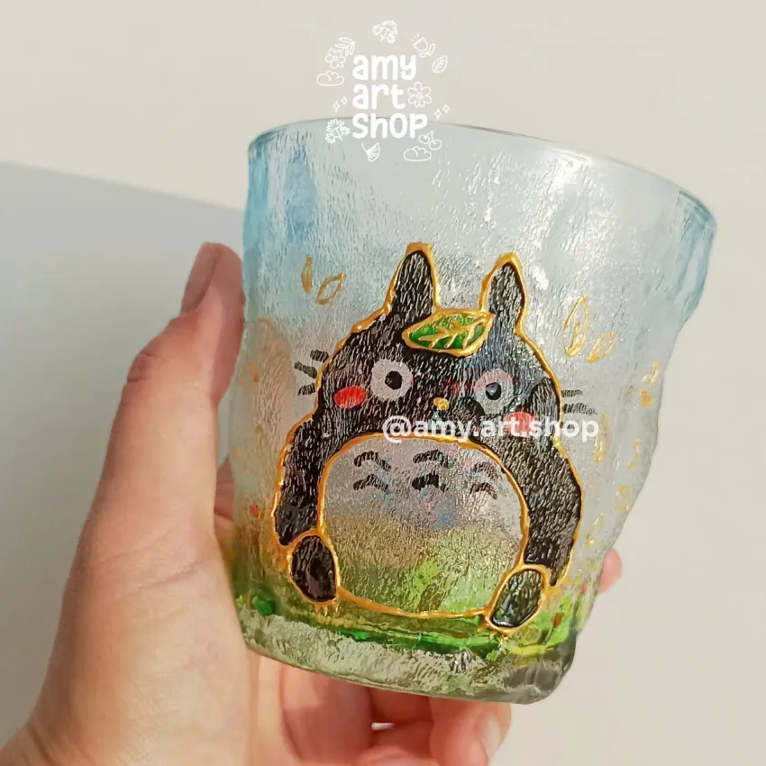 Hand-Painted Ghibli Character Glass Cup, Adorable World In Your Hands, Premium Glass Cup, Unique Hand-Painted Home Decor, Creative Birthday Gift Hand-Painted Ghibli Character Glass Cup, Adorable World In Your Hands, Premium Glass Cup, Unique Hand-Painted Home Decor, Creative Birthday Gift