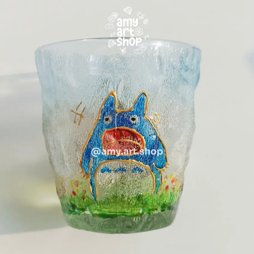 Hand-Painted Ghibli Character Glass Cup, Adorable World In Your Hands, Premium Glass Cup, Unique Hand-Painted Home Decor, Creative Birthday Gift Hand-Painted Ghibli Character Glass Cup, Adorable World In Your Hands, Premium Glass Cup, Unique Hand-Painted Home Decor, Creative Birthday Gift