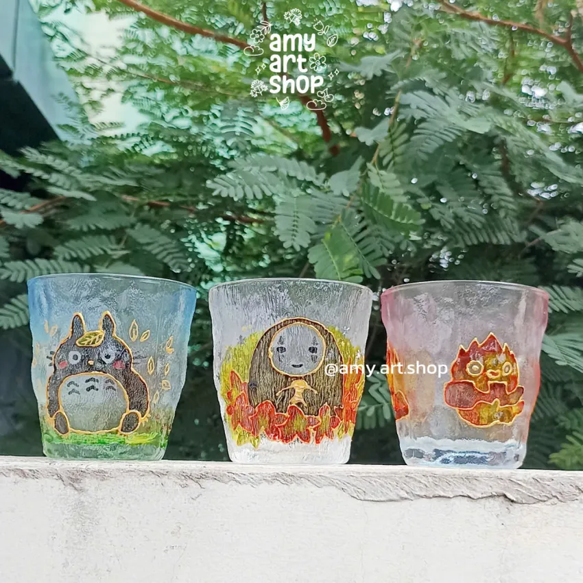 Hand-Painted Ghibli Character Glass Cup, Adorable World In Your Hands, Premium Glass Cup, Unique Hand-Painted Home Decor, Creative Birthday Gift Hand-Painted Ghibli Character Glass Cup, Adorable World In Your Hands, Premium Glass Cup, Unique Hand-Painted Home Decor, Creative Birthday Gift