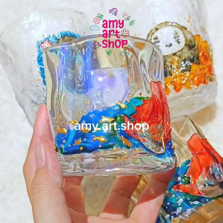 Hand-Painted Ghibli Character Glass Cup, Adorable World In Your Hands, Premium Glass Cup, Unique Hand-Painted Home Decor, Creative Birthday Gift Hand-Painted Ghibli Character Glass Cup, Adorable World In Your Hands, Premium Glass Cup, Unique Hand-Painted Home Decor, Creative Birthday Gift