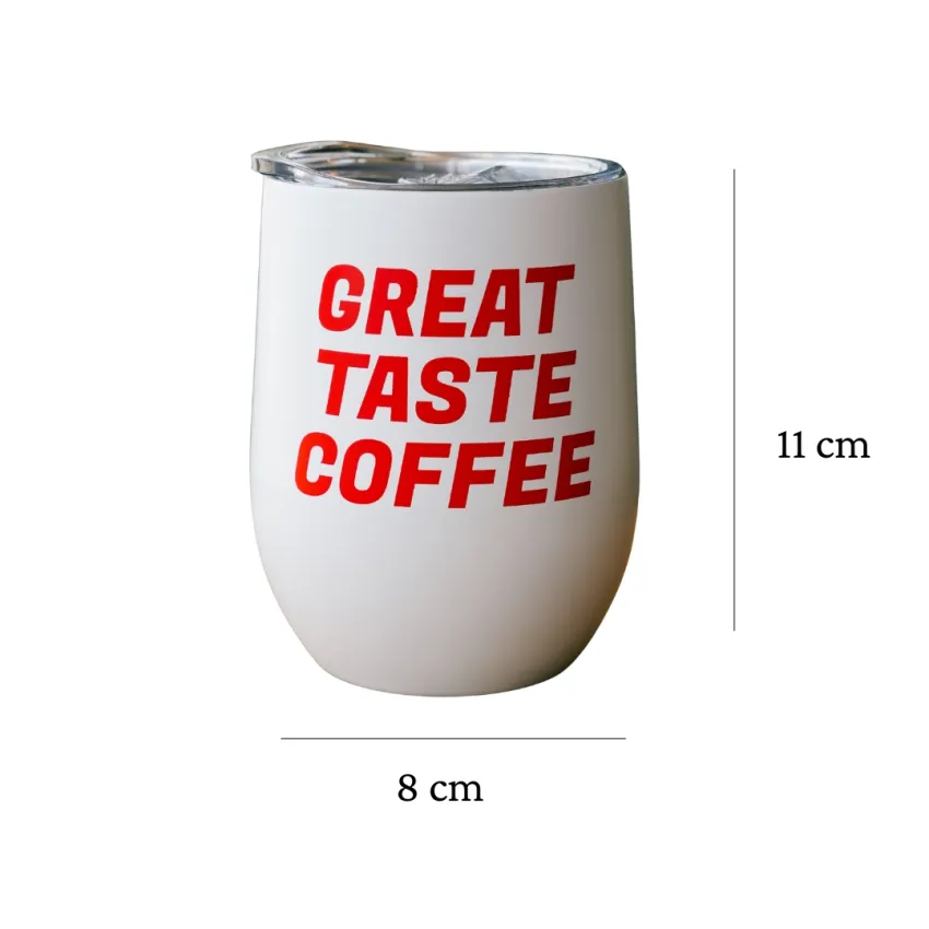 Cốc Uống Giữ Nhiệt Great Taste, Vị Ngon Giữ Trọn Nơi Đây, Cốc Cà Phê Thép Không Gỉ, Thiết Kế Hiện Đại, Quà Tặng Đồng Nghiệp, Quà Tặng Doanh Nghiệp
