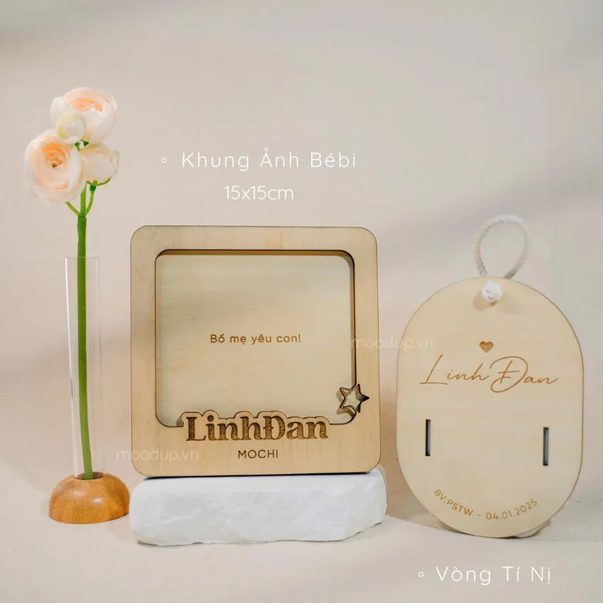 Engraved Wooden Photo Frame, Desk Décor with Your Personal Touch, Tabletop Picture Frame, Personalized Gift, Vietnamese Souvenir, Unique Birthday Gift