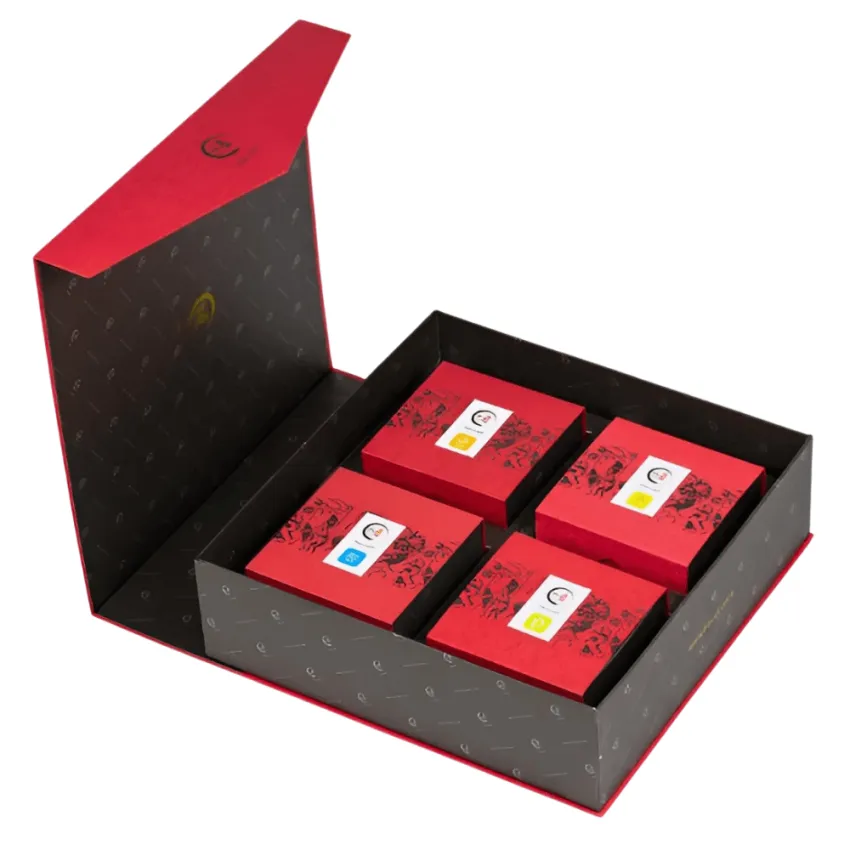 "Prosperity" Tea Gift Box Embossed Art Paper, Countless Delicious Tea Flavors, Vietnamese Tea Gift Set, Dong Ho Painting Box With Bag, Corporate Gift