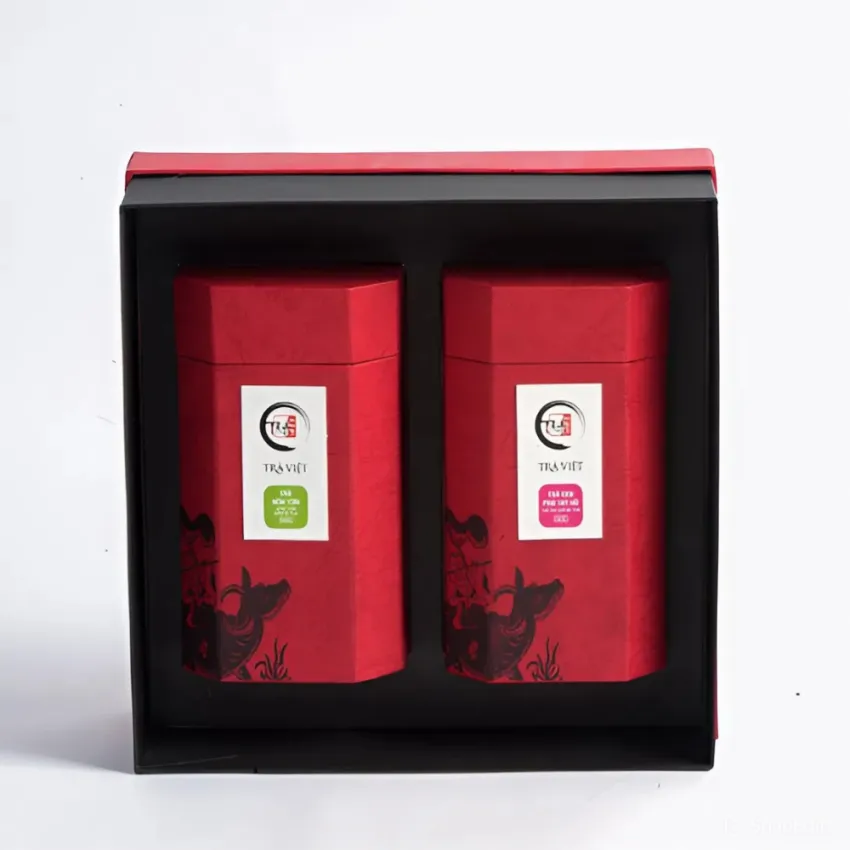 "Soulmate" Tea Gift Box Embossed Art Paper, Refined To Every Line, Premium Vietnamese Tea Gift Set, Elegant Gift Box With Paper Bag, Corporate Gift "Soulmate" Tea Gift Box Embossed Art Paper, Refined To Every Line, Premium Vietnamese Tea Gift Set, Elegant Gift Box With Paper Bag, Corporate Gift