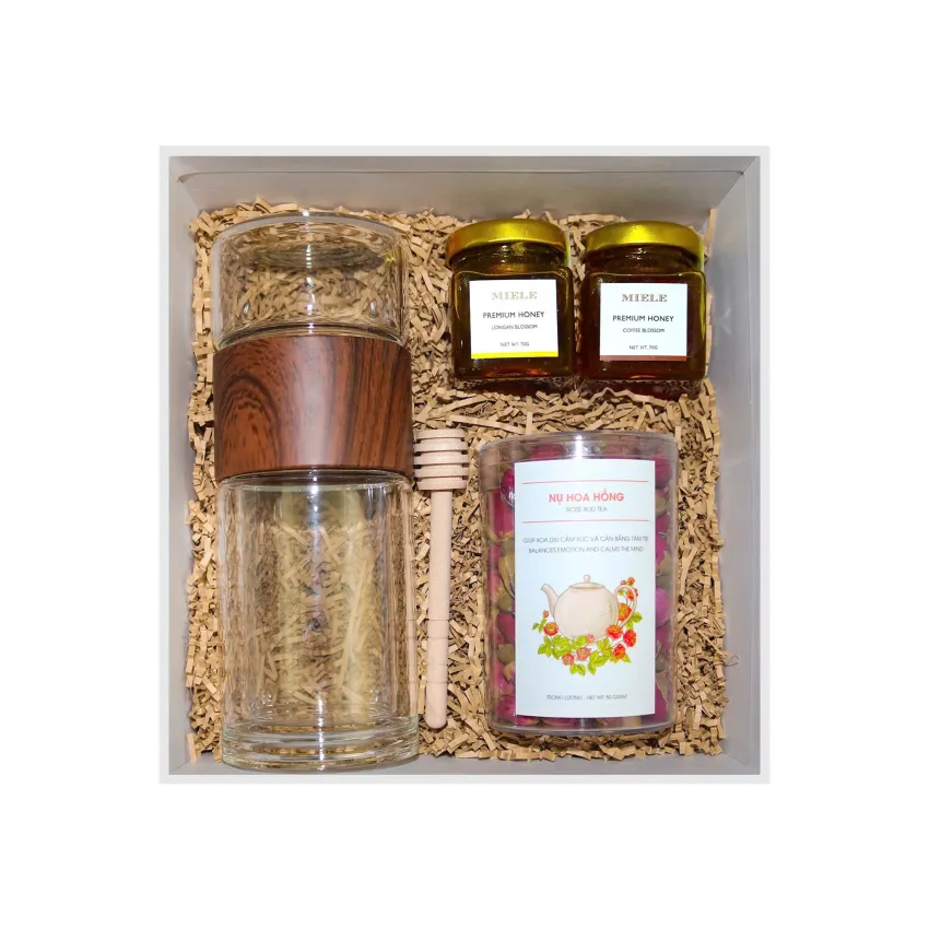 Hộp Quà "Be Healthy", Gửi Sự Quan Tâm Sâu Sắc, Set Quà Với Trà Kèm Mật Ong & Bình Lọc, Quà Tặng Sức Khỏe, Quà Tặng Việt Nam, Quà Tặng Doanh Nghiệp